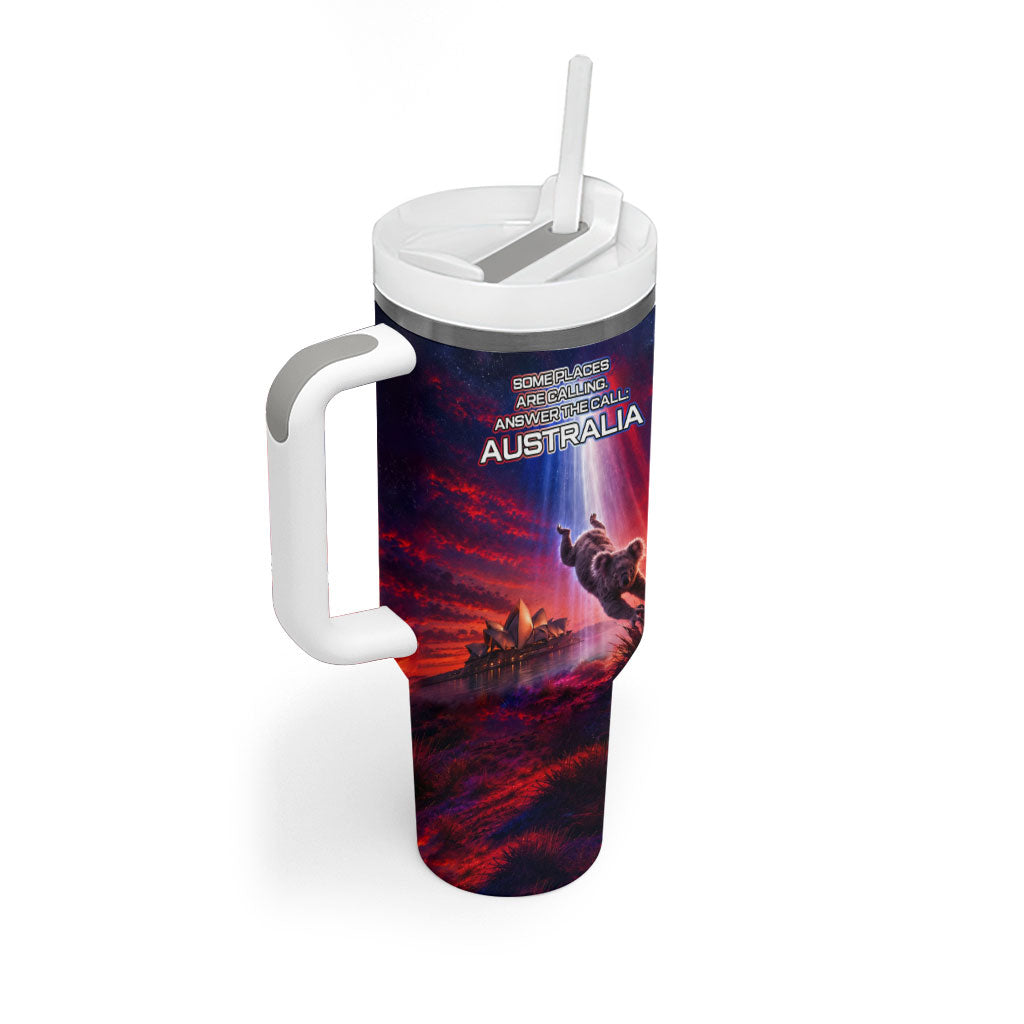 Australia Koala And Kangaroo UFO Tumbler With Handle Sci-Fi Galaxy Opera House And Uluru