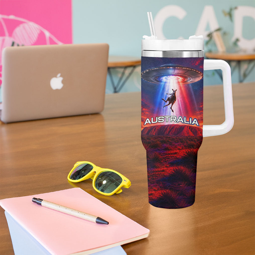 Australia Koala And Kangaroo UFO Tumbler With Handle Sci-Fi Galaxy Opera House And Uluru
