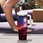 Australia Koala And Kangaroo UFO Tumbler With Handle Sci-Fi Galaxy Opera House And Uluru