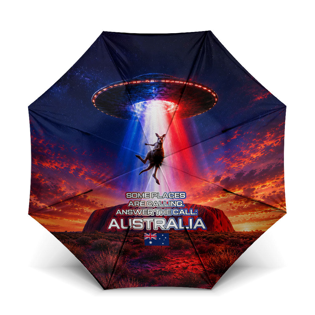 Australia Koala And Kangaroo UFO Umbrella Sci-Fi Galaxy Opera House And Uluru