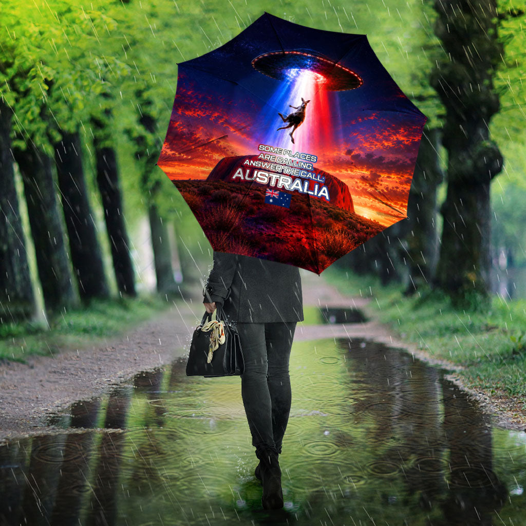 Australia Koala And Kangaroo UFO Umbrella Sci-Fi Galaxy Opera House And Uluru