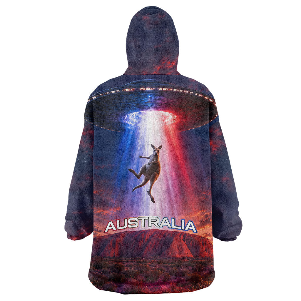 Australia Koala And Kangaroo UFO Wearable Blanket Hoodie Sci-Fi Galaxy Opera House And Uluru