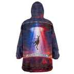 Australia Koala And Kangaroo UFO Wearable Blanket Hoodie Sci-Fi Galaxy Opera House And Uluru