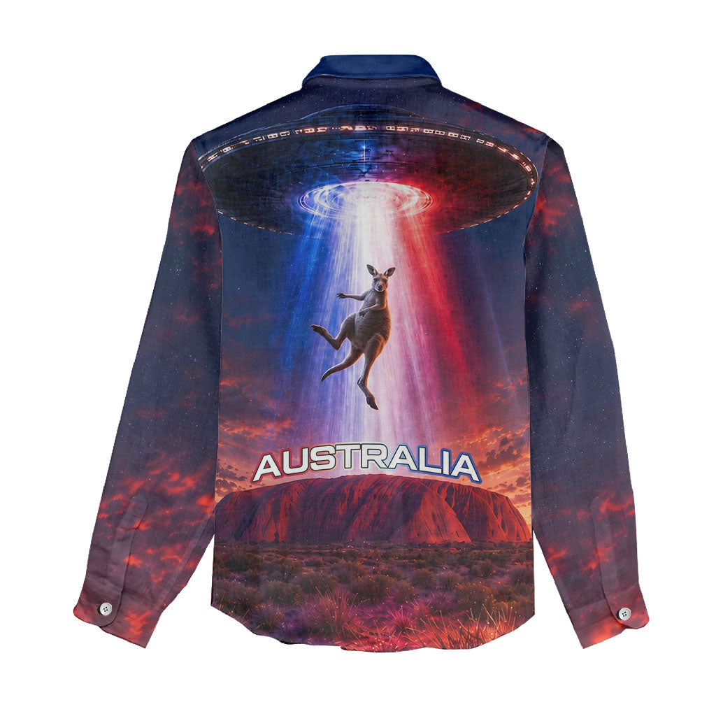 Australia Koala And Kangaroo UFO Women Casual Shirt Sci-Fi Galaxy Opera House And Uluru