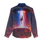 Australia Koala And Kangaroo UFO Women Casual Shirt Sci-Fi Galaxy Opera House And Uluru