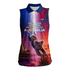Australia Koala And Kangaroo UFO Women Sleeveless Polo Shirt Sci-Fi Galaxy Opera House And Uluru