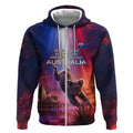 Australia Koala And Kangaroo UFO Zip Hoodie Sci-Fi Galaxy Opera House And Uluru
