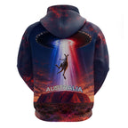 Australia Koala And Kangaroo UFO Zip Hoodie Sci-Fi Galaxy Opera House And Uluru
