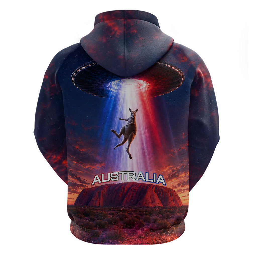 Australia Koala And Kangaroo UFO Zip Hoodie Sci-Fi Galaxy Opera House And Uluru