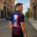 Australia Koala And Kangaroo UFO Zipper Polo Shirt Sci-Fi Galaxy Opera House And Uluru