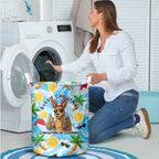 Aussie Christmas In Summer Laundry Basket Surfing Santa And Kangaroo - Tropical Cartoon Beach