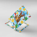 Aussie Christmas In Summer Canvas Wall Art Surfing Santa And Kangaroo - Tropical Cartoon Beach