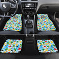 Aussie Christmas In Summer Car Mats Surfing Santa And Kangaroo - Tropical Cartoon Beach