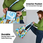 Aussie Christmas In Summer Grocery Bag Surfing Santa And Kangaroo - Tropical Cartoon Beach
