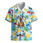 Aussie Christmas In Summer Kid Hawaiian Shirt Surfing Santa And Kangaroo - Tropical Cartoon Beach