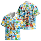 Aussie Christmas In Summer Kid Hawaiian Shirt Surfing Santa And Kangaroo - Tropical Cartoon Beach