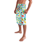 Aussie Christmas In Summer Lavalava Surfing Santa And Kangaroo - Tropical Cartoon Beach