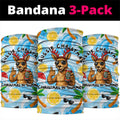 Aussie Christmas In Summer Neck Gaiter Surfing Santa And Kangaroo - Tropical Cartoon Beach