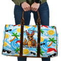 Aussie Christmas In Summer Travel Bag Surfing Santa And Kangaroo - Tropical Cartoon Beach