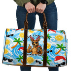 Aussie Christmas In Summer Travel Bag Surfing Santa And Kangaroo - Tropical Cartoon Beach