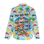 Aussie Christmas In Summer Women Casual Shirt Surfing Santa And Kangaroo - Tropical Cartoon Beach