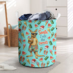 Aussie Christmas Santa Laundry Basket Retro Cartoon Summer Holiday Beach - I Ate The Carrots Kangaroo