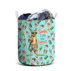 Aussie Christmas Santa Laundry Basket Retro Cartoon Summer Holiday Beach - I Ate The Carrots Kangaroo