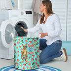 Aussie Christmas Santa Laundry Basket Retro Cartoon Summer Holiday Beach - I Ate The Carrots Kangaroo
