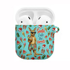 Aussie Christmas Santa AirPods Case Retro Cartoon Summer Holiday Beach - I Ate The Carrots Kangaroo