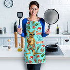 Aussie Christmas Santa Apron Retro Cartoon Summer Holiday Beach - I Ate The Carrots Kangaroo