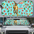 Aussie Christmas Santa Auto Sun Shade Retro Cartoon Summer Holiday Beach - I Ate The Carrots Kangaroo