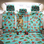Aussie Christmas Santa Back Car Seat Cover Retro Cartoon Summer Holiday Beach - I Ate The Carrots Kangaroo