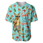 Aussie Christmas Santa Baseball Jersey Retro Cartoon Summer Holiday Beach - I Ate The Carrots Kangaroo
