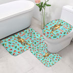 Aussie Christmas Santa Bathroom Set Retro Cartoon Summer Holiday Beach - I Ate The Carrots Kangaroo