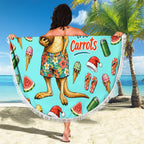 Aussie Christmas Santa Beach Blanket Retro Cartoon Summer Holiday Beach - I Ate The Carrots Kangaroo