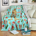 Aussie Christmas Santa Blanket Retro Cartoon Summer Holiday Beach - I Ate The Carrots Kangaroo