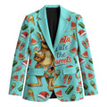 Aussie Christmas Santa Blazer Retro Cartoon Summer Holiday Beach - I Ate The Carrots Kangaroo