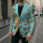 Aussie Christmas Santa Blazer Retro Cartoon Summer Holiday Beach - I Ate The Carrots Kangaroo