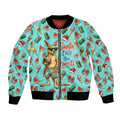 Aussie Christmas Santa Bomber Jacket Retro Cartoon Summer Holiday Beach - I Ate The Carrots Kangaroo