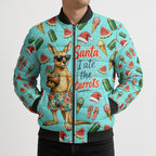 Aussie Christmas Santa Bomber Puffer Jacket Retro Cartoon Summer Holiday Beach - I Ate The Carrots Kangaroo
