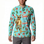 Aussie Christmas Santa Button Sweatshirt Retro Cartoon Summer Holiday Beach - I Ate The Carrots Kangaroo