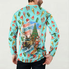 Aussie Christmas Santa Button Sweatshirt Retro Cartoon Summer Holiday Beach - I Ate The Carrots Kangaroo