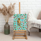 Aussie Christmas Santa Canvas Wall Art Retro Cartoon Summer Holiday Beach - I Ate The Carrots Kangaroo