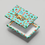 Aussie Christmas Santa Canvas Wall Art Retro Cartoon Summer Holiday Beach - I Ate The Carrots Kangaroo