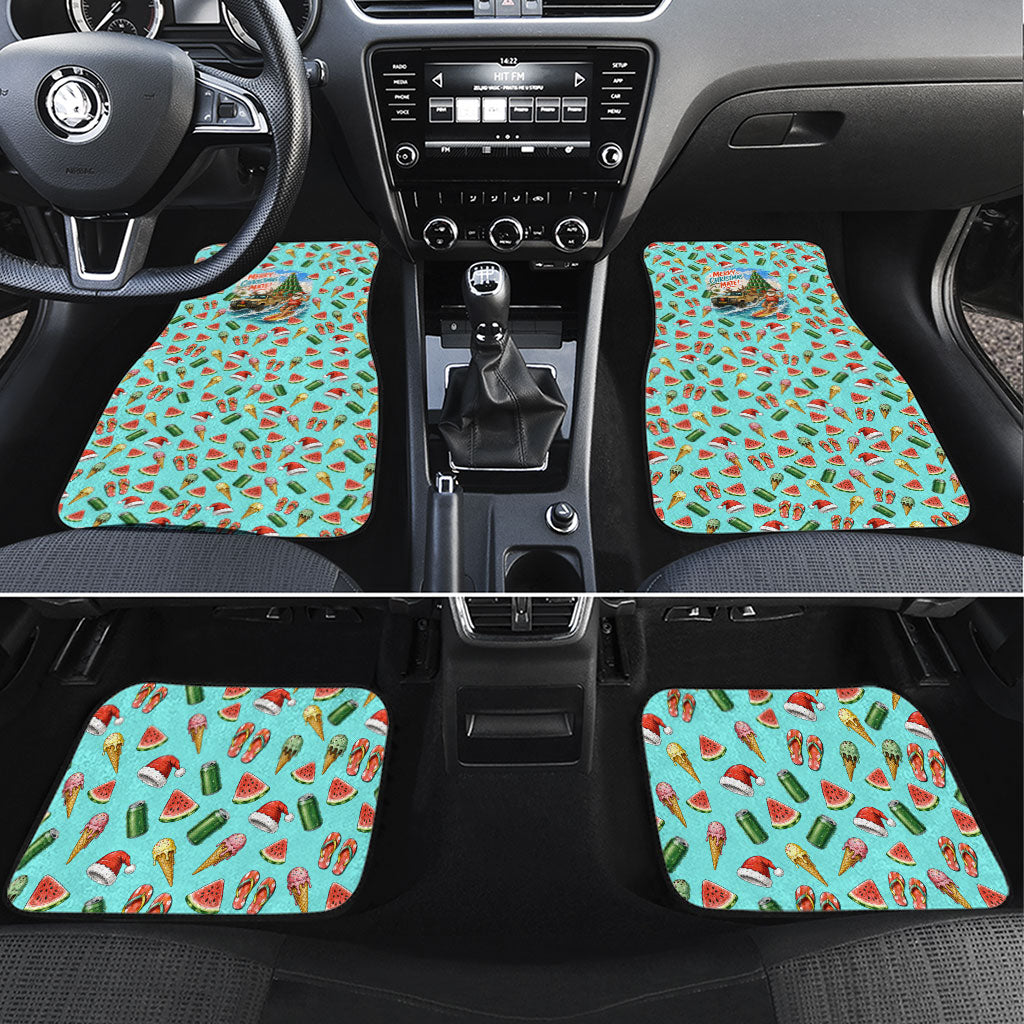 Aussie Christmas Santa Car Mats Retro Cartoon Summer Holiday Beach - I Ate The Carrots Kangaroo