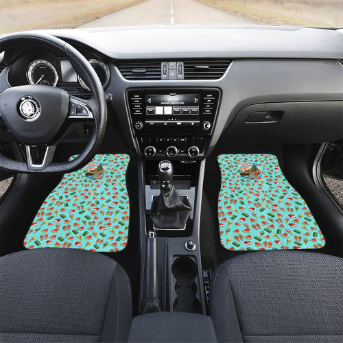 Aussie Christmas Santa Car Mats Retro Cartoon Summer Holiday Beach - I Ate The Carrots Kangaroo