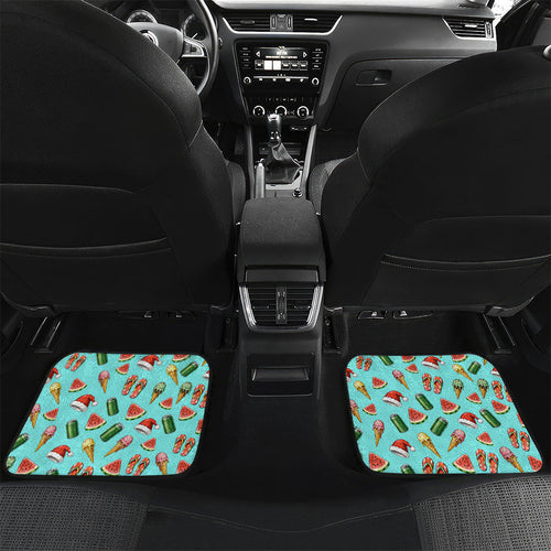 Aussie Christmas Santa Car Mats Retro Cartoon Summer Holiday Beach - I Ate The Carrots Kangaroo