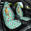 Aussie Christmas Santa Car Seat Cover Retro Cartoon Summer Holiday Beach - I Ate The Carrots Kangaroo