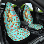 Aussie Christmas Santa Car Seat Cover Retro Cartoon Summer Holiday Beach - I Ate The Carrots Kangaroo