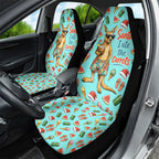 Aussie Christmas Santa Car Seat Cover Retro Cartoon Summer Holiday Beach - I Ate The Carrots Kangaroo